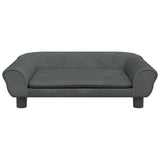 Vidaxl kinderbank 70x45x26 cm fluweel donkergrijs