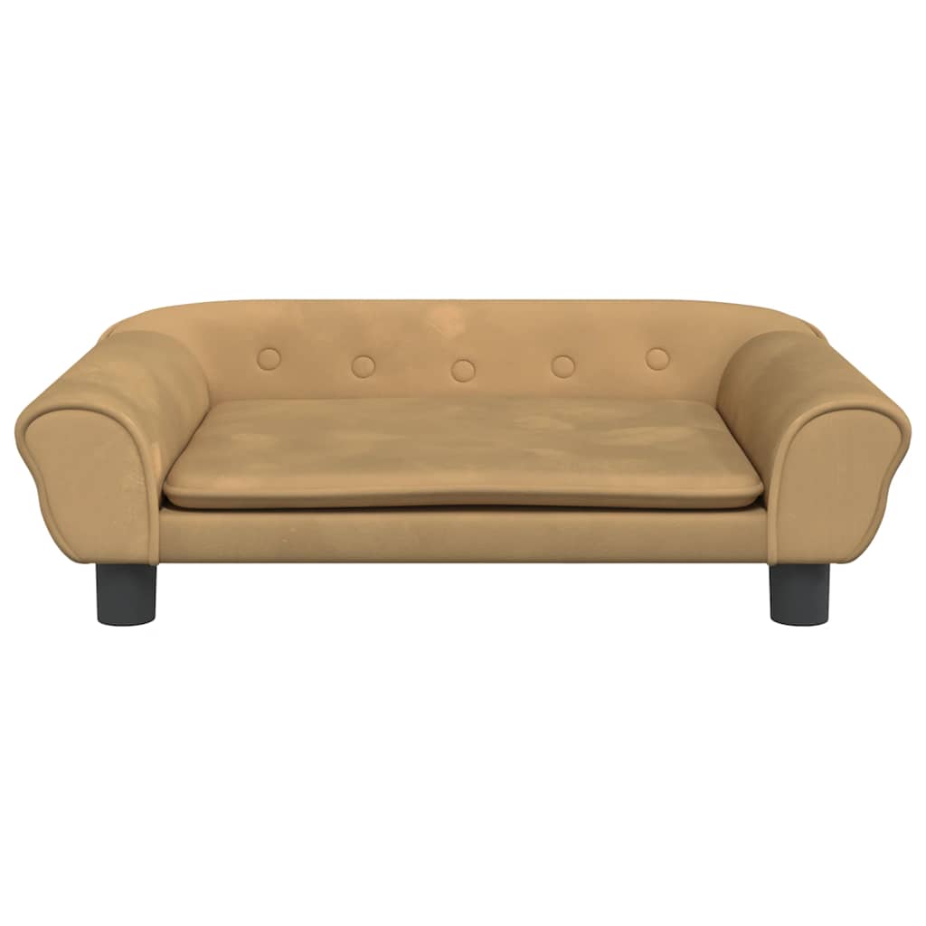 Vidaxl kinderbank 70x45x26 cm fluweel bruin