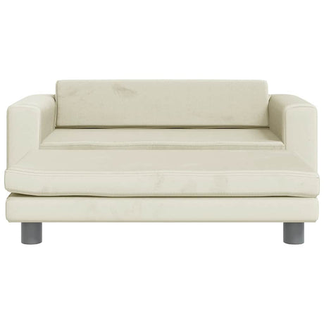 Vidaxl kinderbank met voetensteun 100x50x30 cm fluweel crèmekleurig