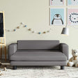 Vidaxl kinderbank met voetensteun 100x50x30 cm kunstleer grijs