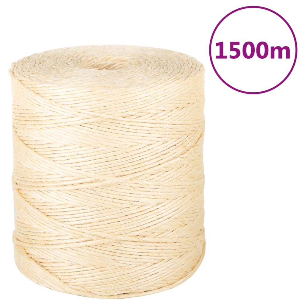 Vidaxl tau 2 mm 1500 m 100% sisal