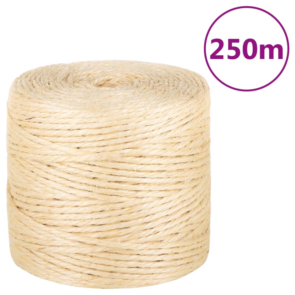 Vidaxl tau 4 mm 250 m 100% sisal