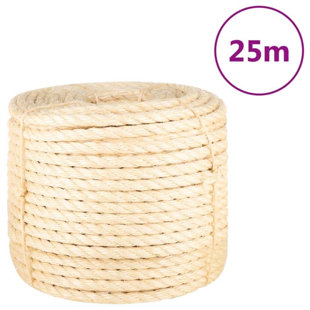 Vidaxl tau 14 mm 25 m 100% sisal