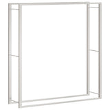 Vidaxl haardhoutrek 110x28x116 cm roestvrij staal