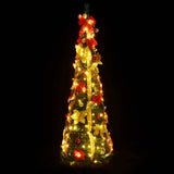 Vidaxl kunstkerstboom pop-up 200 led's 210 cm groen