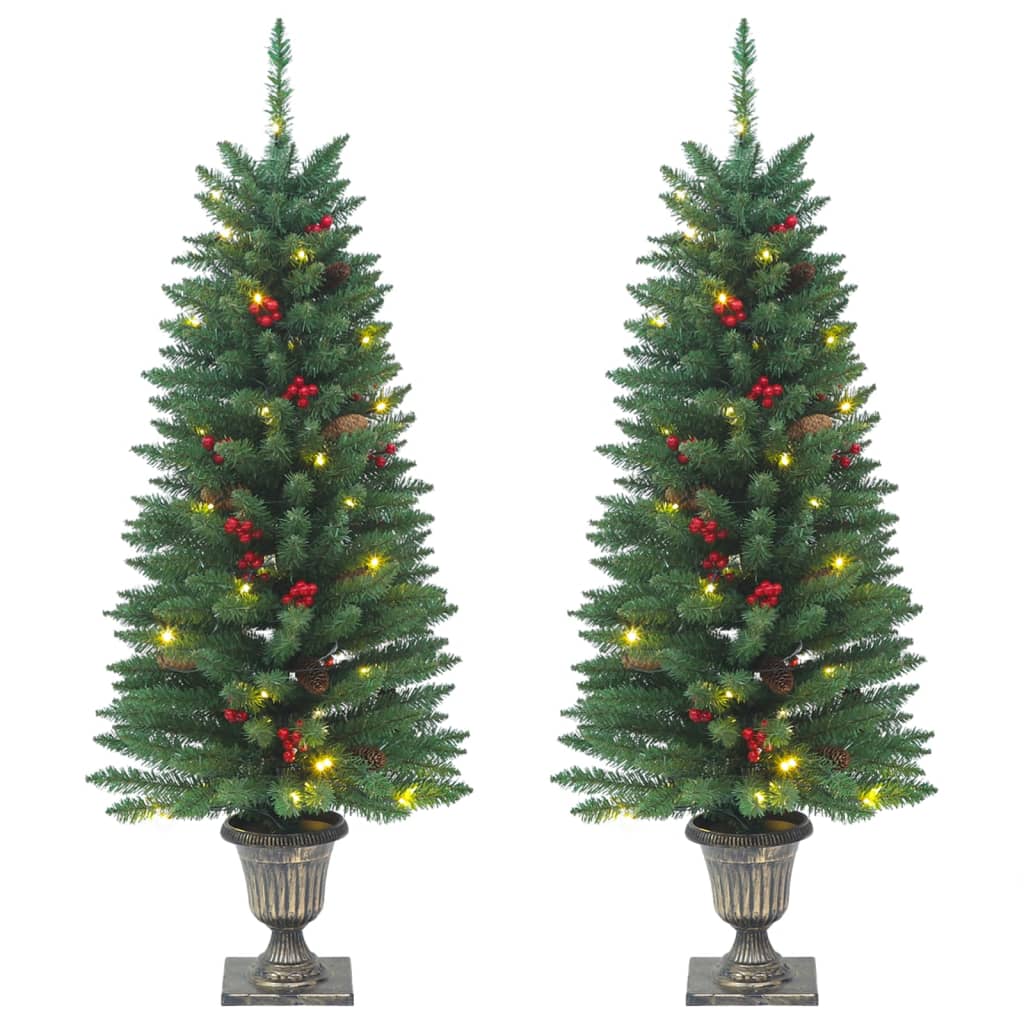 Vidaxl árboles de Navidad artificiales 2 ST 100 LED 120 cm verde