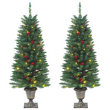 Vidaxl árboles de Navidad artificiales 2 ST 100 LED 120 cm verde