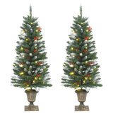 VidaXL Kunstkerstbomen 2 st 100 LED's 120 cm groen