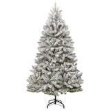 Vidaxl kunstkerstboom met scharnieren en sneeuw 210 cm