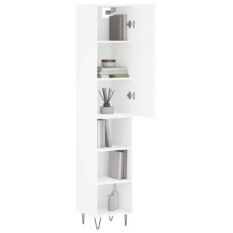 Vidaxl hoge kast 34,5x34x180 cm bewerkt hout wit