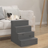 VidaXL Pet staircase 40x49x47 cm Solid pine Gray