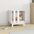 Vidaxl hondenhok 50x40x52 cm massief grenenhout wit