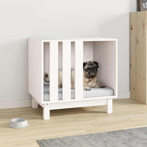 Vidaxl hondenhok 60x45x57 cm massief grenenhout wit