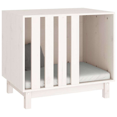 Vidaxl hondenhok 70x50x62 cm massief grenenhout wit