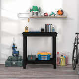 Vidaxl werkbank 80x50x80 cm massief grenenhout zwart
