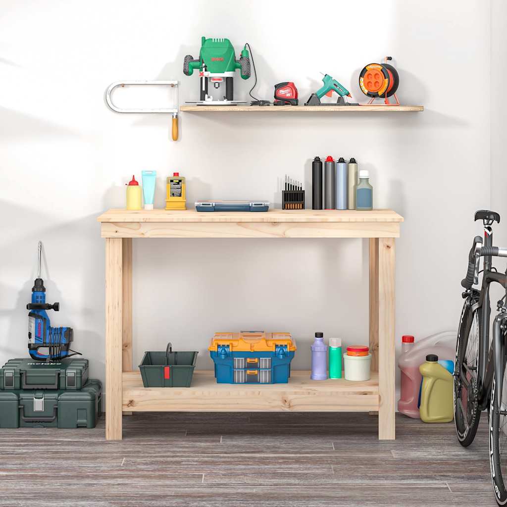 Vidaxl werkbank 110x50x80 cm massief grenenhout