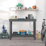 Vidaxl werkbank 110x50x80 cm massief grenenhout grijs