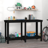 Vidaxl Workbench 140x50x80 cm Pino solido nero