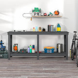 Vidaxl werkbank 180x50x80 cm massief grenenhout grijs