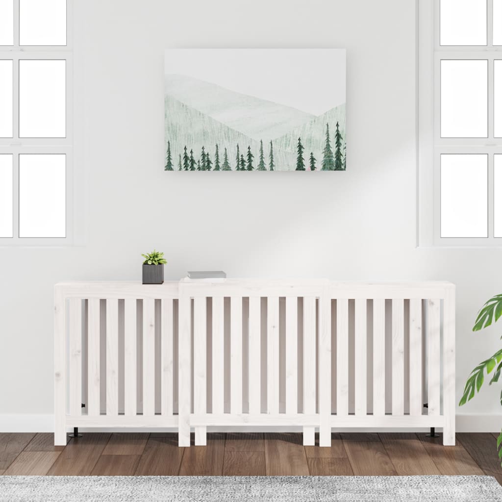 Construction de radiatorom vidaxl 210x21x85 cm Pine solide blanc