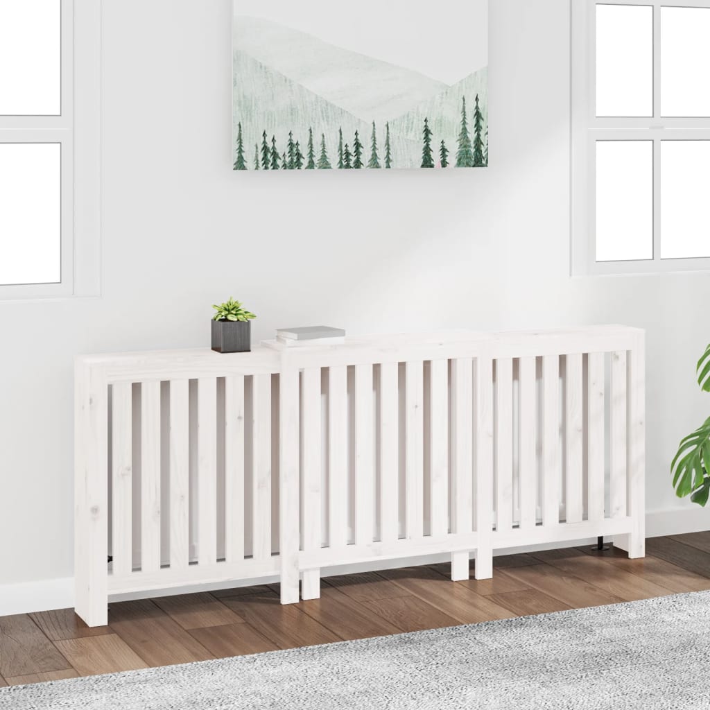 Vidaxl Radiatorom construction 210x21x85 cm Solid pine white white