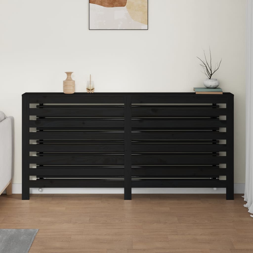 Vidaxl Radiatorom Construction 169x19x84 cm Solid Pine Wood Black