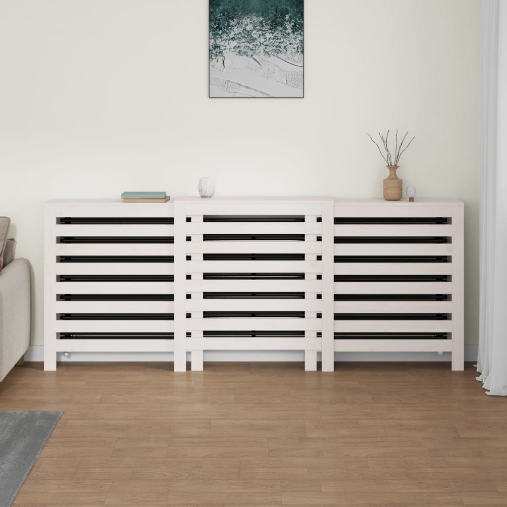 Construction de radiatorom vidaxl 210x21x85 cm Pine solide blanc