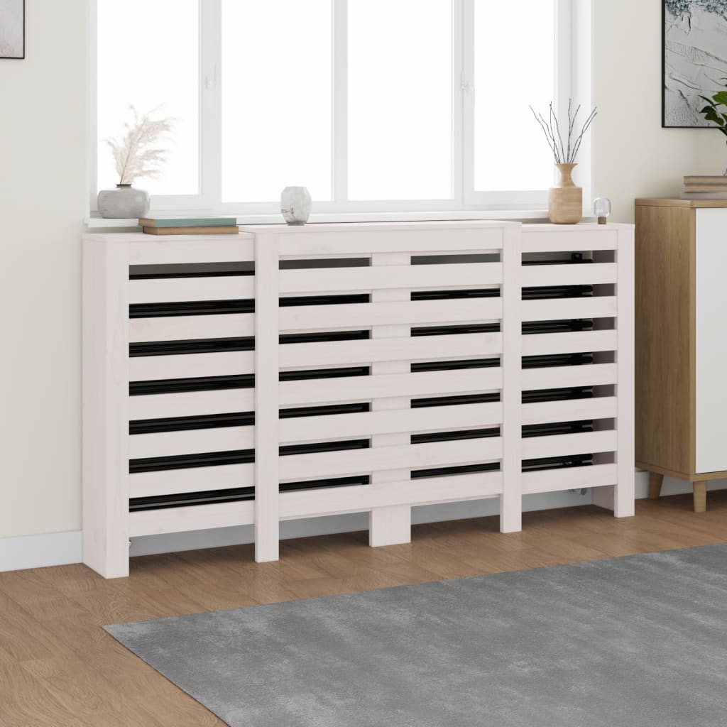 Vidaxl Radiatorom construction 210x21x85 cm Solid pine white white