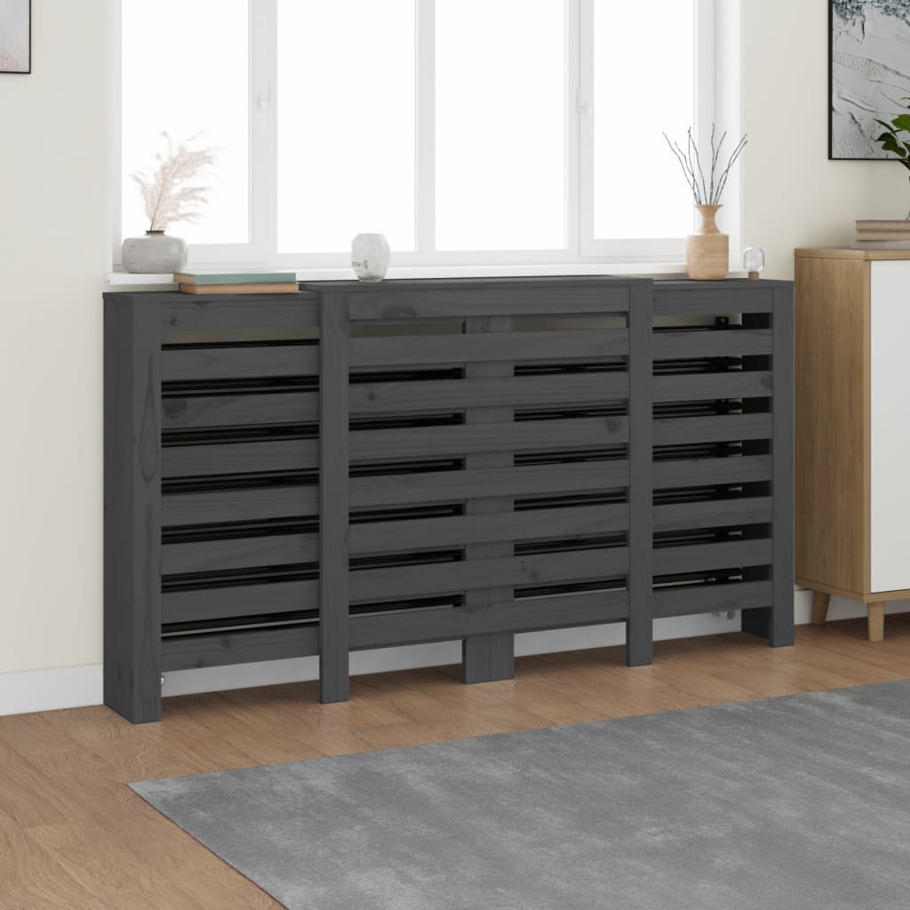 Construction de radiatorom de Vidaxl 210x21x85 cm Gris de pin solide