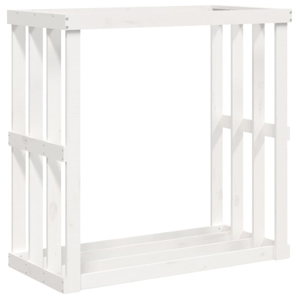 Vidaxl houtblokhouder 108x52x106 cm massief grenenhout wit