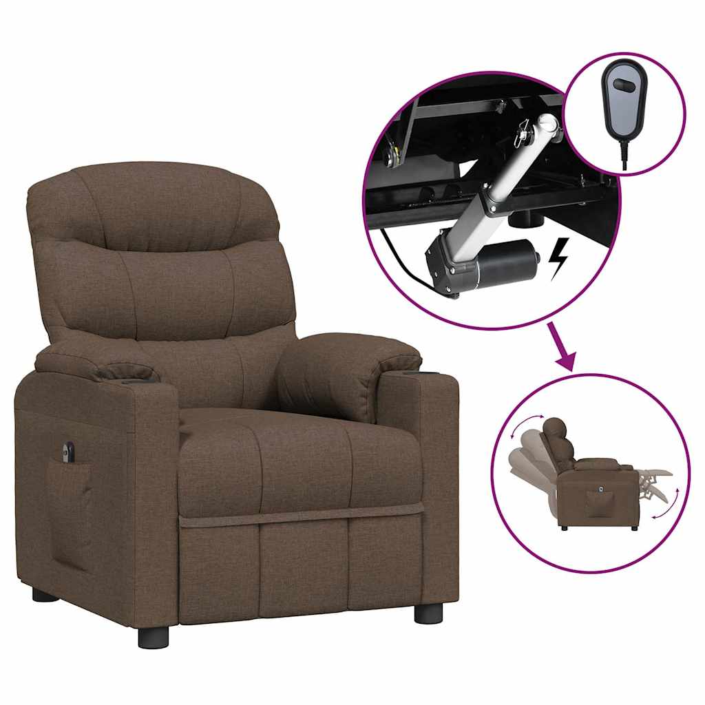 Vidaxl fauteuil verstelbaar elektrisch stof bruin