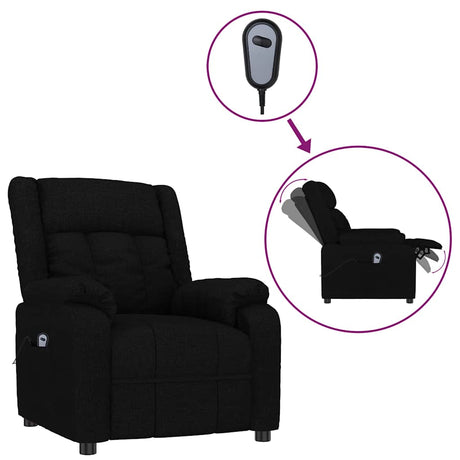 Vidaxl fauteuil verstelbaar elektrisch stof zwart