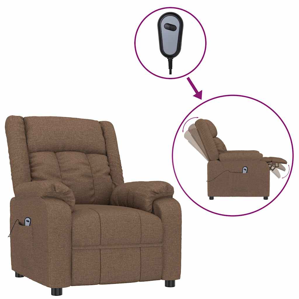 Vidaxl fauteuil verstelbaar elektrisch stof bruin