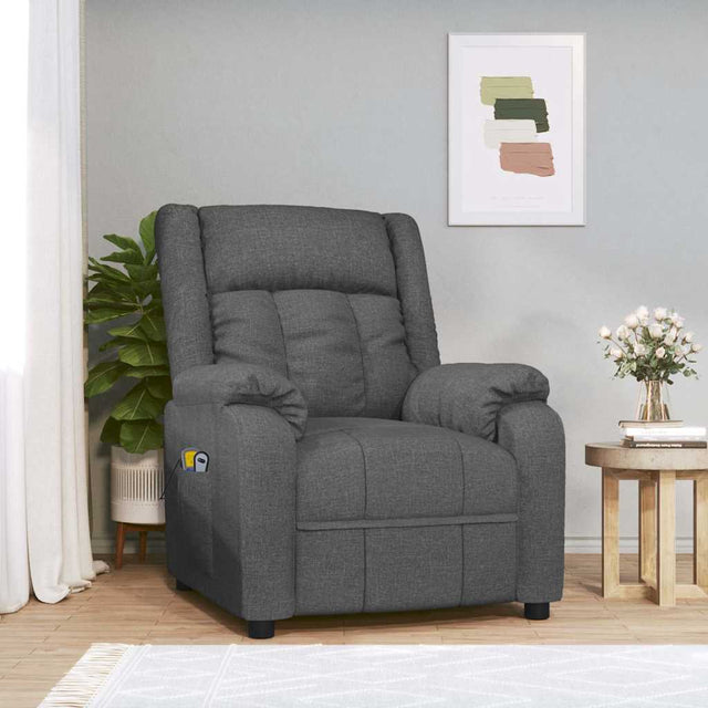 Vidaxl massagestoel elektrisch stof donkergrijs