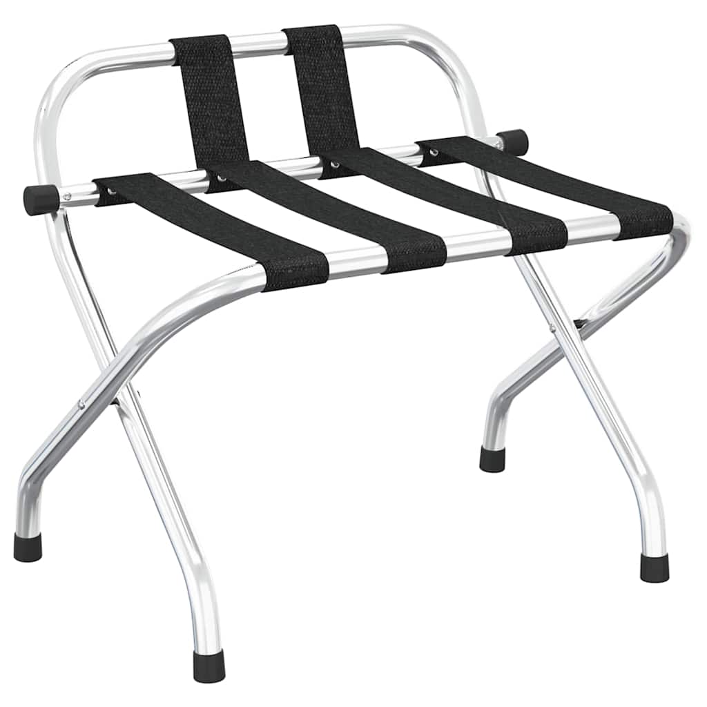 Vidaxl bagagerek met rugleuning zilver 56x39x52cm