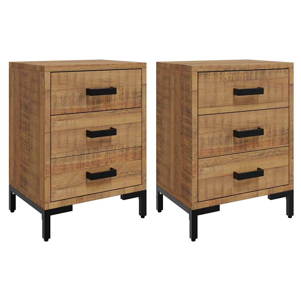Vidaxl nachtkastjes 2 st 40x30x55 cm massief grenenhout