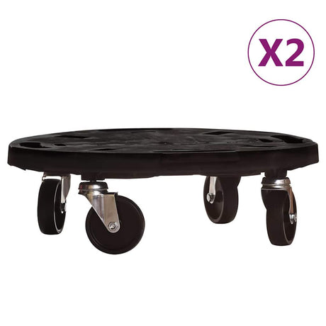 Vidaxl plantentrolleys met wielen 2 st 275 kg diameter 40 cm zwart