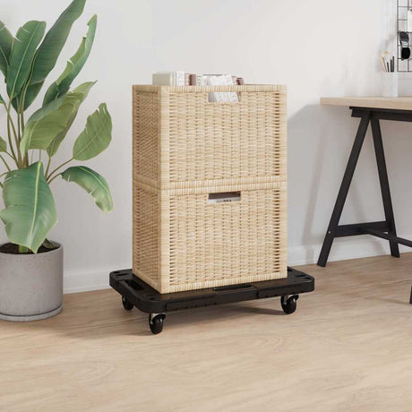 Vidaxl transporttrolleys 5 st 58x38x12 cm polypropeen zwart