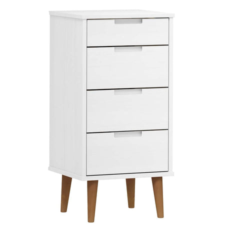Vidaxl ladekast molde 40x35x82 cm massief grenenhout wit