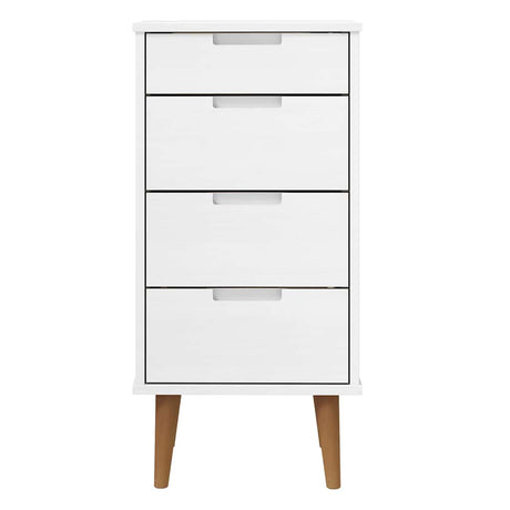 Vidaxl ladekast molde 40x35x82 cm massief grenenhout wit