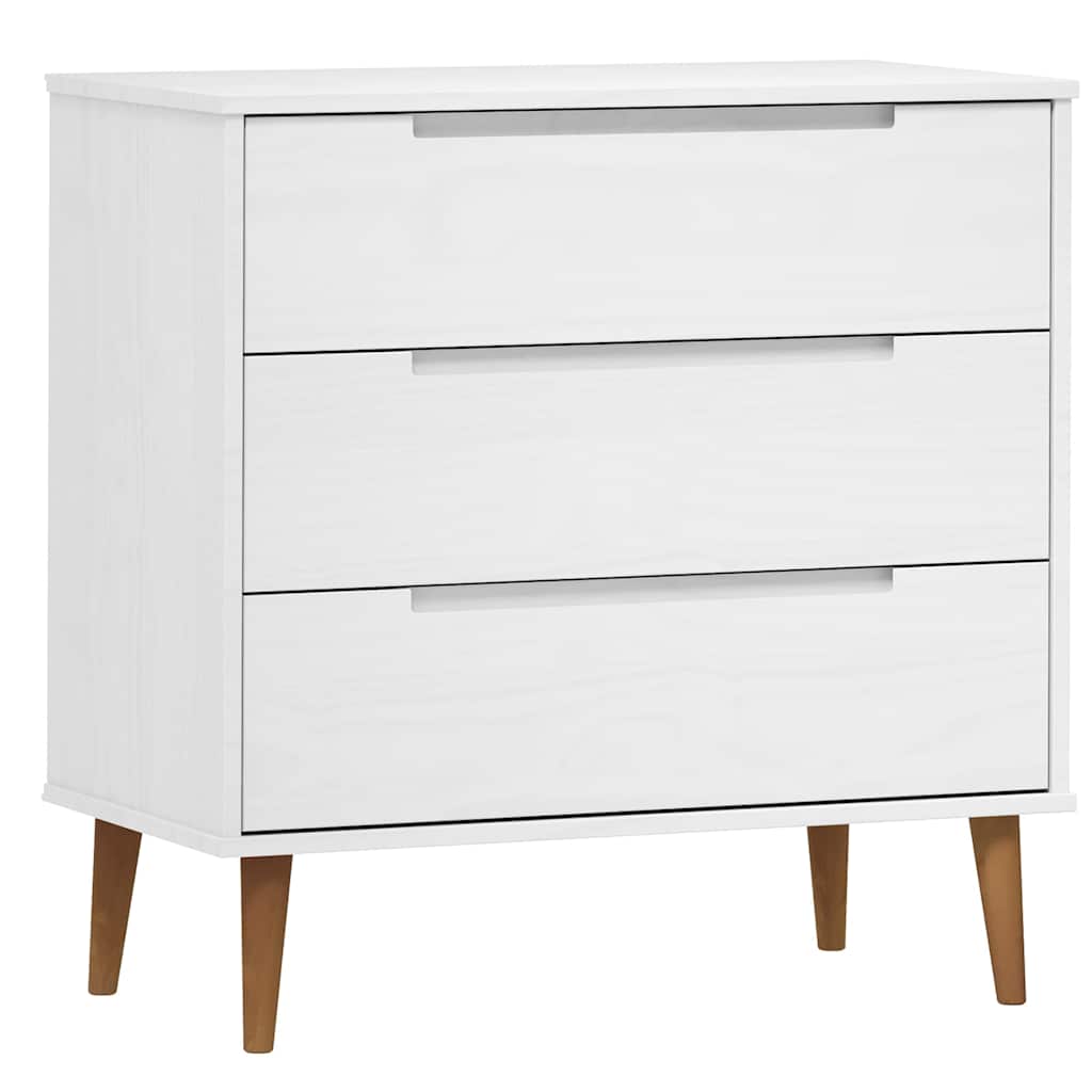 Vidaxl ladekast molde 80x40x80 cm massief grenenhout wit