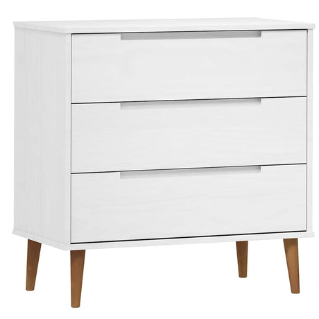 Vidaxl ladekast molde 80x40x80 cm massief grenenhout wit