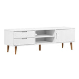 Vidaxl tv-meubel molde 158x40x49 cm massief grenenhout wit