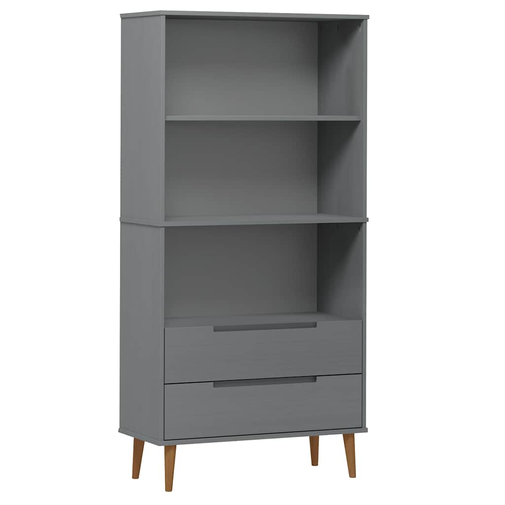 Vidaxl boekenkast molde 85x35x170,5 cm massief grenenhout grijs