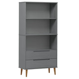 Vidaxl boekenkast molde 85x35x170,5 cm massief grenenhout grijs