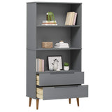 Vidaxl boekenkast molde 85x35x170,5 cm massief grenenhout grijs