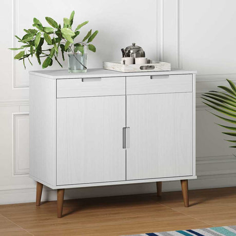 Vidaxl dressoir molde 90x40x80 cm massief grenenhout wit