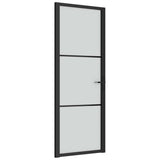 Vidaxl binnendeur 76x201,5 cm matglas en aluminium zwart