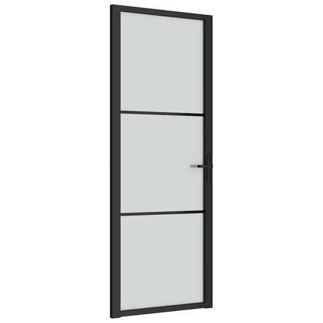 Vidaxl binnendeur 76x201,5 cm matglas en aluminium zwart