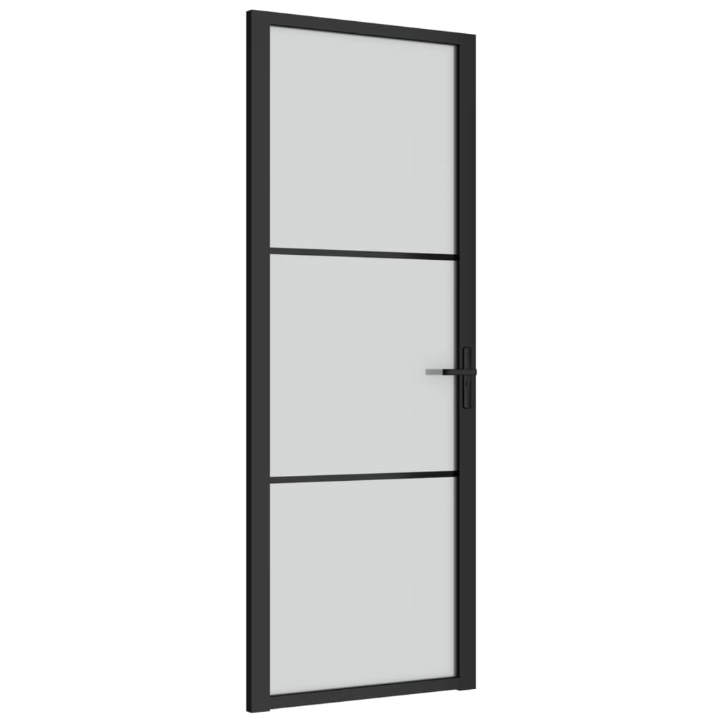 Vidaxl Porta interna 76x201,5 cm vetro Matt e nero in alluminio